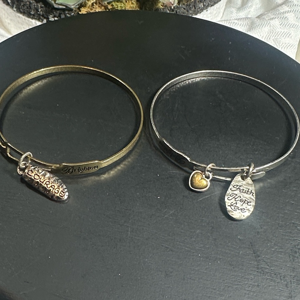 2 Brighton Bracelets Silver Bangles Antiqued Cros… - image 6